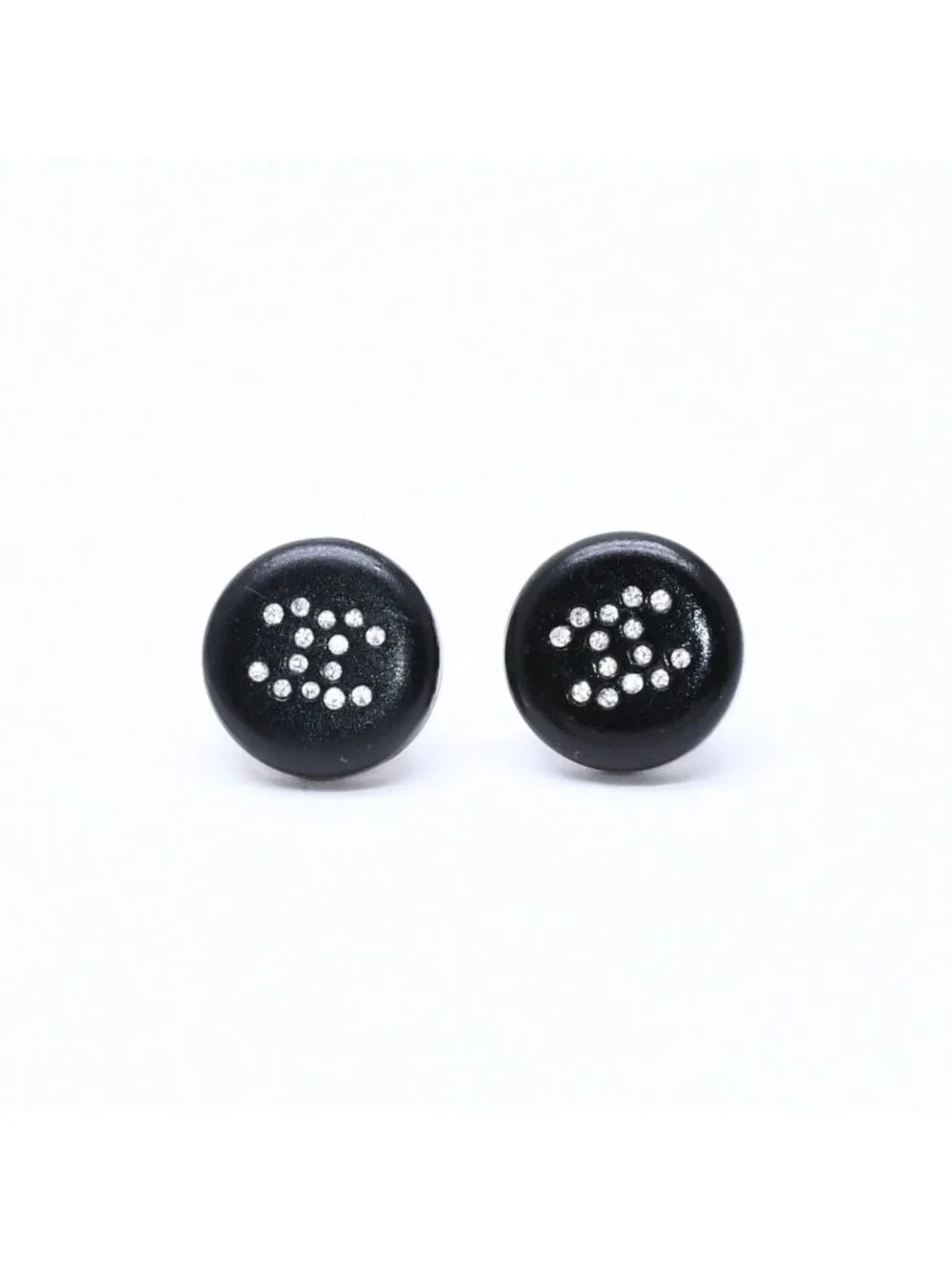 Chanel CC Logo Earrings 00 Resin Rhinestone Black